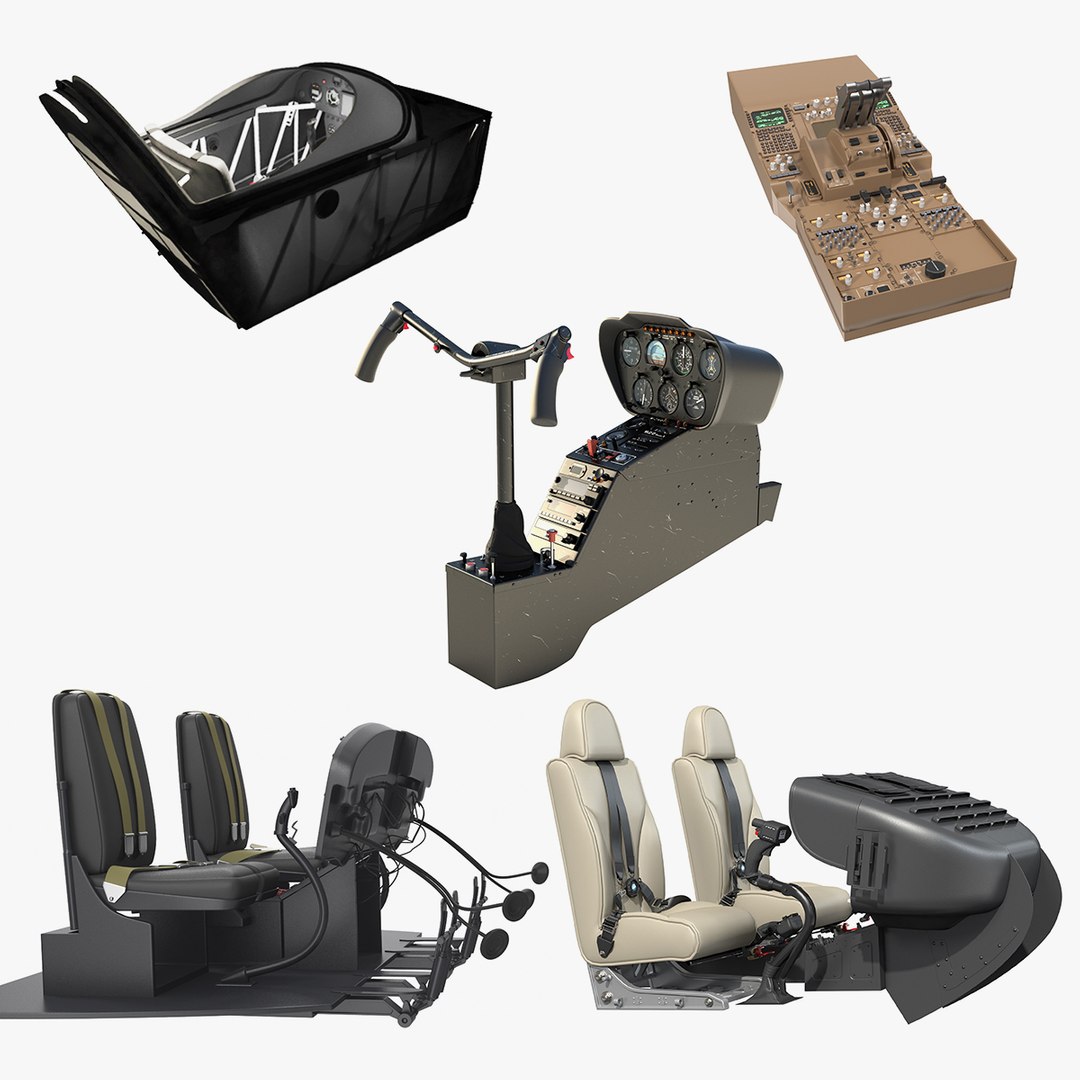 Helicopter Control Panels Collection 4 3D model preview