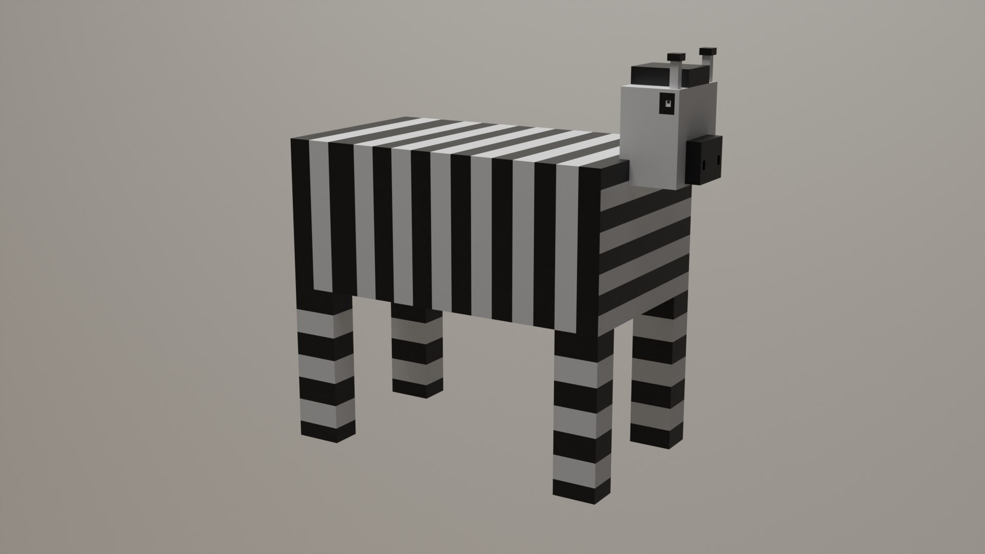 3D Voxel Low Polly Animal Zebra - TurboSquid 2181954