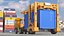 Hydraulic Container Frame Trailer Yellow 3D model
