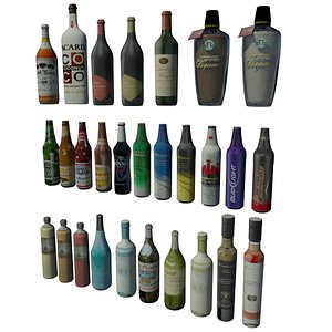 3d model bottles bar architectural