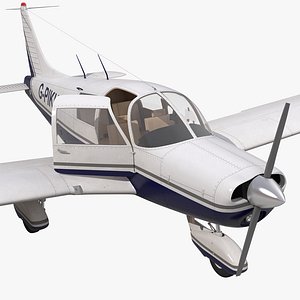 Light Aircraft Piper PA-28 Cherokee Rigged 2