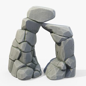 Stylized Rock Cliff Stone Gate 3D model