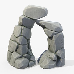Stylized Rock Cliff Stone Gate