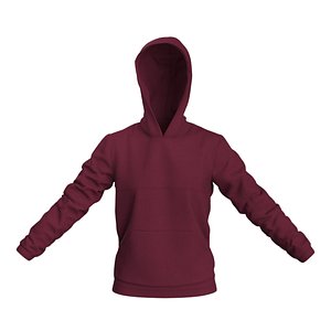 Women Hoodie 3D Model For Character Clothing