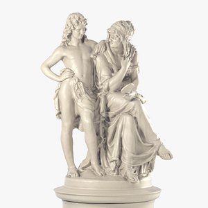 Young Man and Fate Goddess Statue