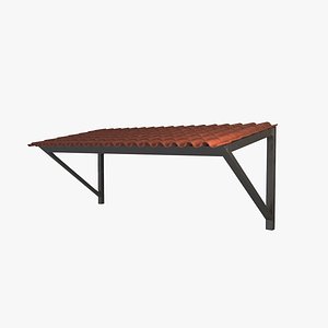 tiled awning 3D model