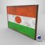 Old Picture Frame With Niger  Flag - Game Ready PBR Low-poly 3D Model
