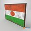 Old Picture Frame With Niger  Flag - Game Ready PBR Low-poly 3D Model