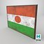 Old Picture Frame With Niger  Flag - Game Ready PBR Low-poly 3D Model
