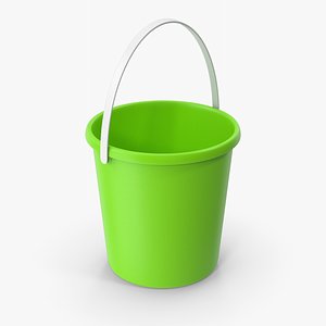 Green Plastic Bucket 3D model