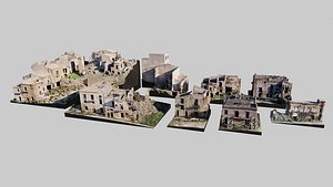 Abandoned-Buildings-Kitbash-Set-Vol1 3D model