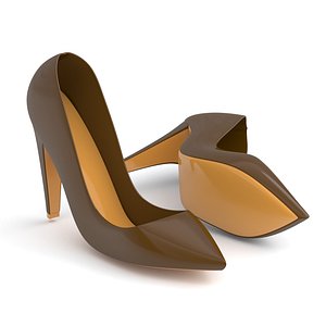 High Heel dark brown 3D