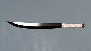 3D Rose gold machete with a leather grip model