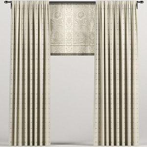 3D curtains roman beige model