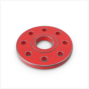 Round Flange Steel Painted Red V4 PBR 3D model