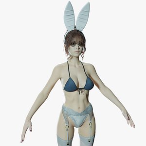 3D Asian female pbr 8 high details rigged 2026