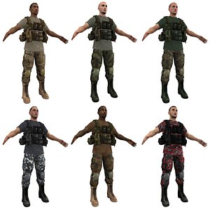 3d model mercenary soldier