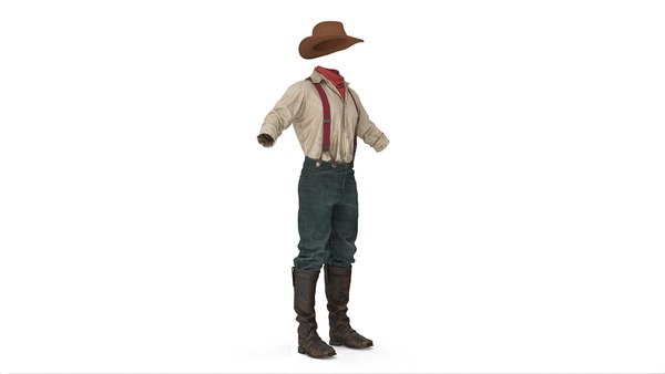 Modello 3D Vestiti da uomo del selvaggio West TurboSquid 2302766