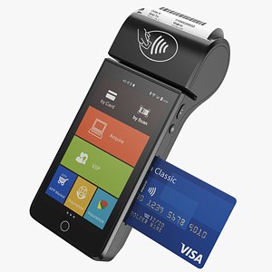 Payment Credit Card Terminal Black