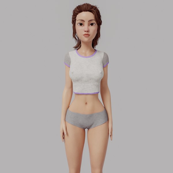 3D Yasmina Rigged Cartoon Model