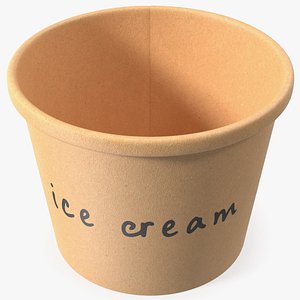 3D Ice Cream Paper Cup Empty