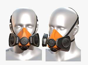 Gas mask helmet 3d model military combat fantasy cyborg