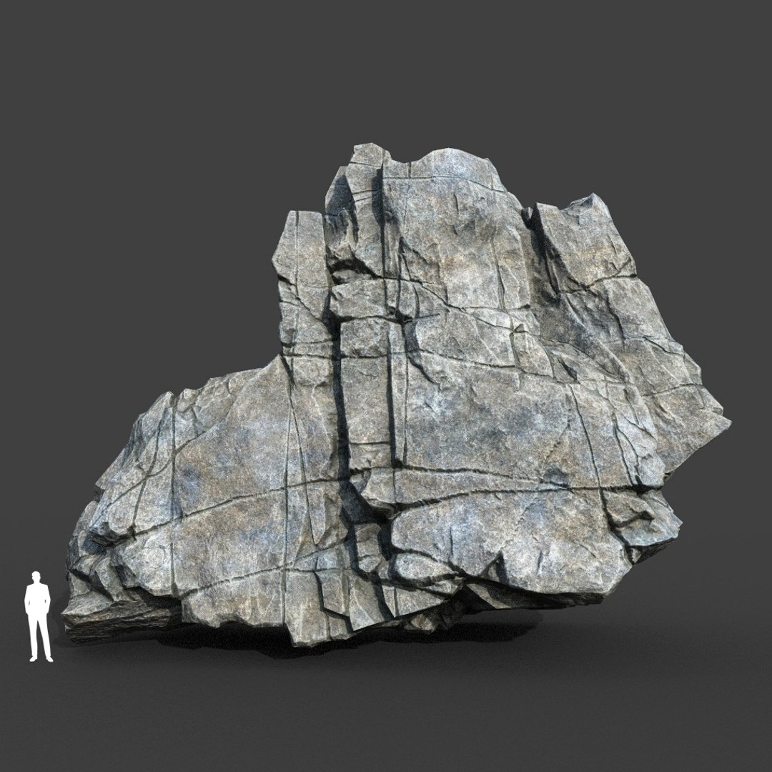 3D Low Poly PBR Gray Cracked Modular Rock - TurboSquid 2164213