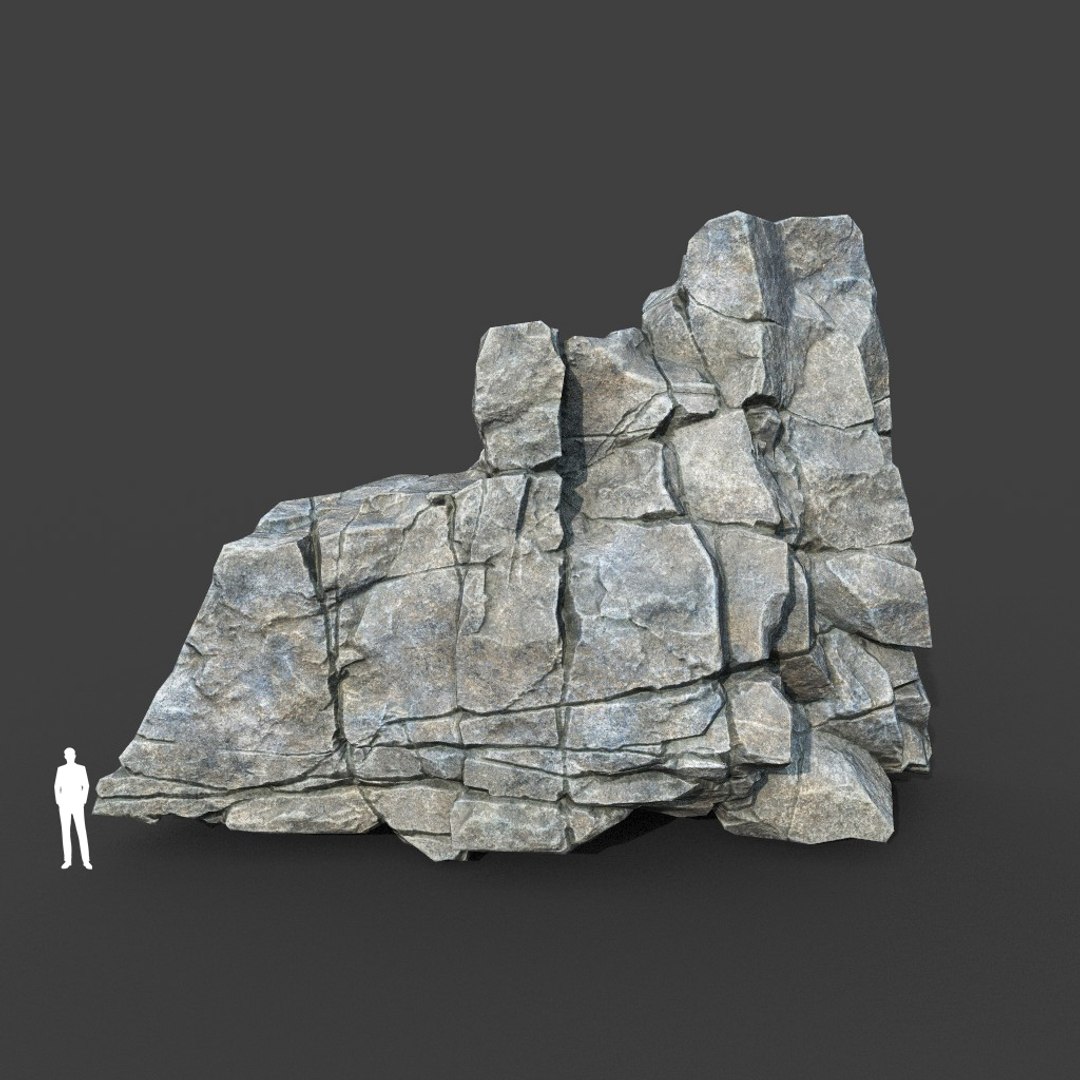 3D Low Poly PBR Gray Cracked Modular Rock - TurboSquid 2164213