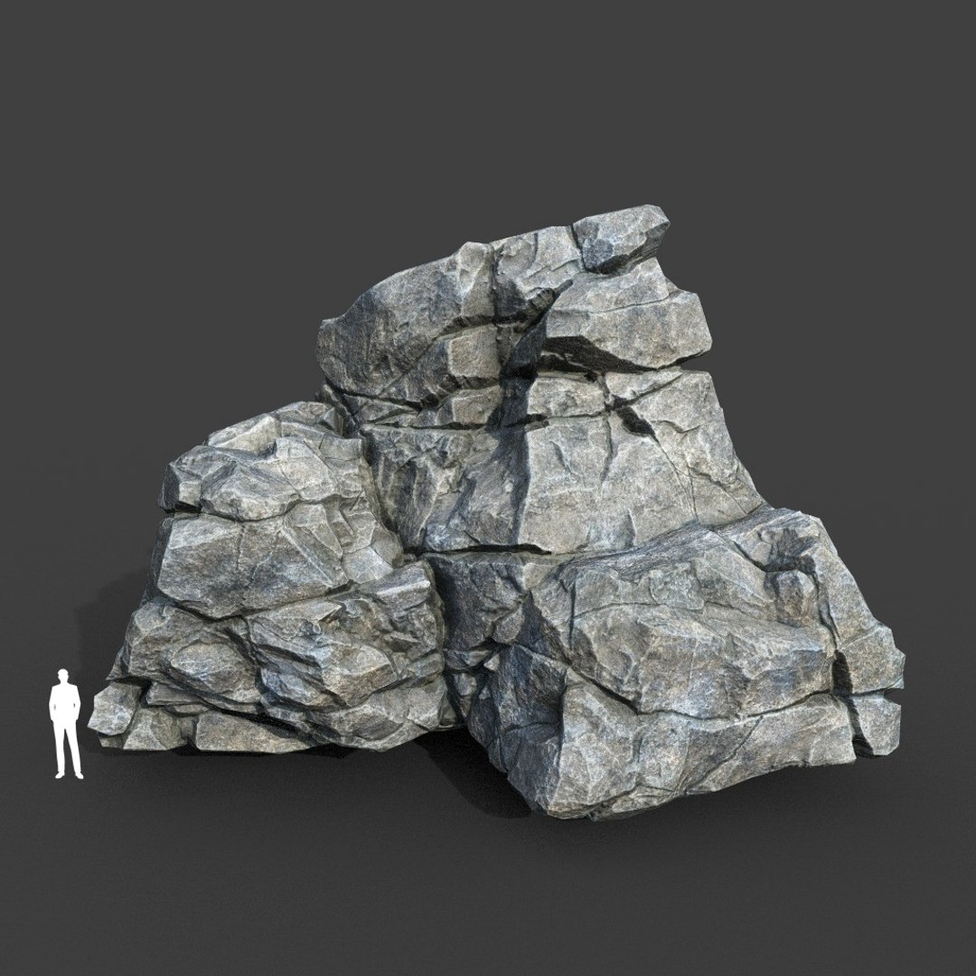 3D Low Poly PBR Gray Cracked Modular Rock - TurboSquid 2164213