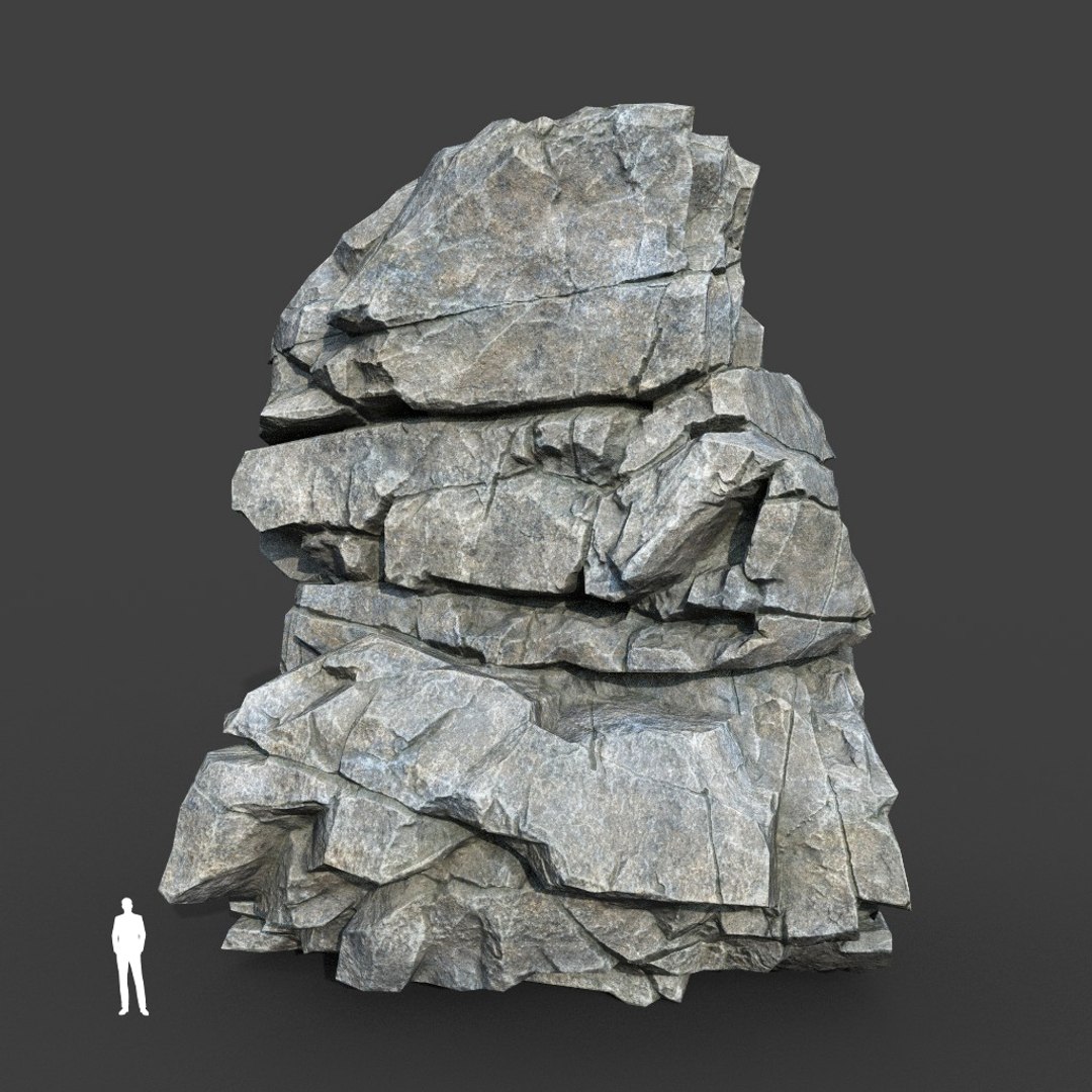 3D Low poly PBR Gray Cracked Modular Rock - TurboSquid 2164213