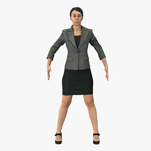 Light Skin City Style Woman T Pose 3D Model $149 - .3ds .blend