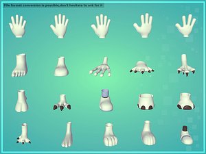 3D Cartoon Hands and Feet Pack