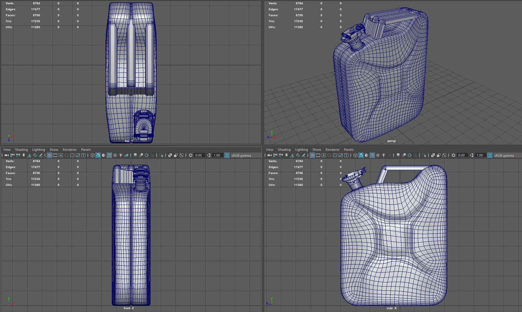 Jerrycan model https://p.turbosquid.com/ts-thumb/gx/VE0yb5/H1/render6/jpg/1660325724/1920x1080/fit_q87/45f2d490f3552abec9b790361639a6254e3503a6/render6.jpg