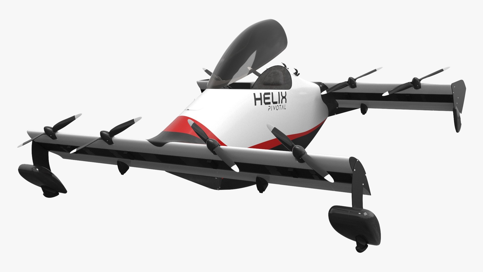Helix Pivotal Electric VTOL Aircraft Rigged for Maya 3D model preview