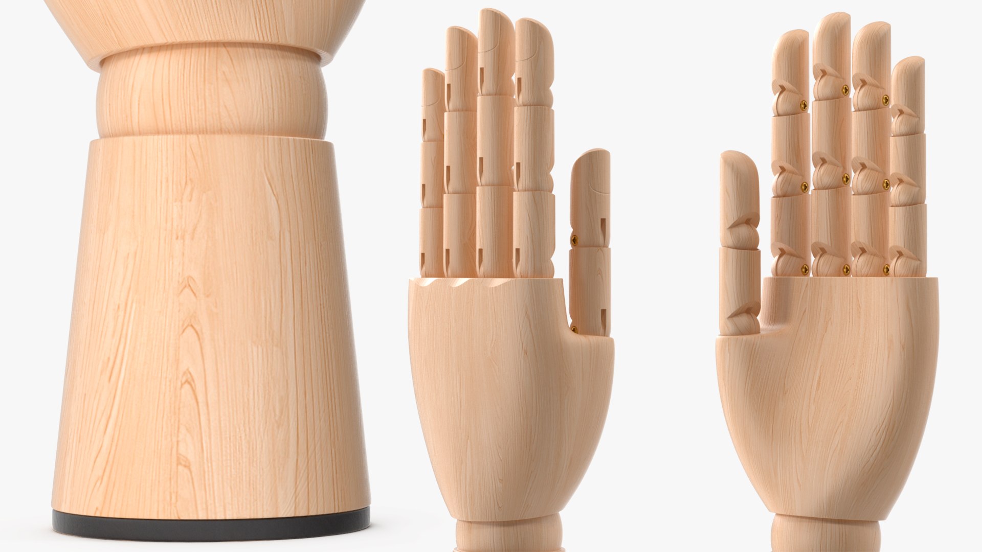 Wooden Hand for Drawing Fist Pose 3D Model $29 - .3ds .blend .c4d