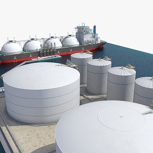 Liquefied Natural Gas Terminal with Gas Carrier Ship