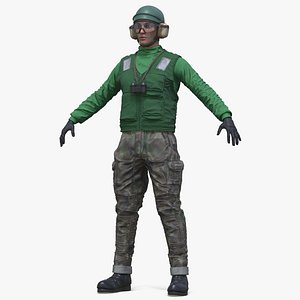 Deck Maintenance Operator in Tactical Gear Green model