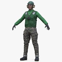 Deck Maintenance Operator in Tactical Gear Green
