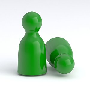Board Game Pawns v2 Green 3D model
