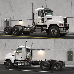 3D 2025 Cab and Chassis Truck White Simplified