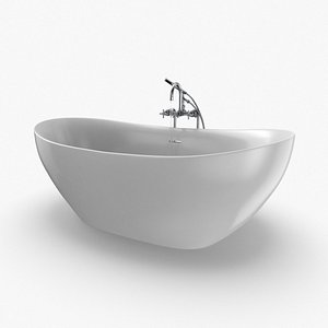 3D modern bathtub - faucet model