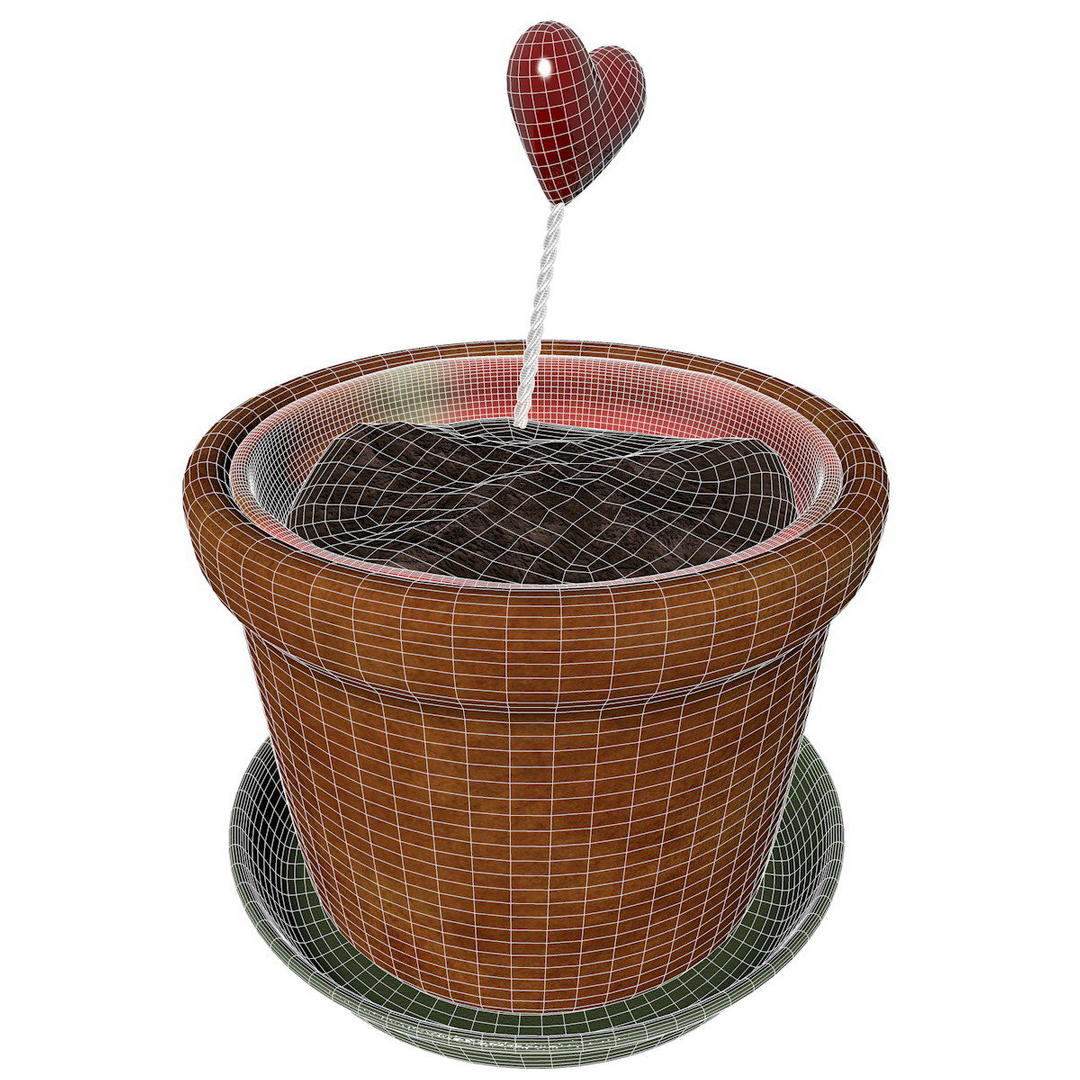 C4d Soil Pot Mushroom