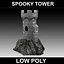 spooky castle tower - low poly