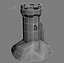 spooky castle tower - low poly