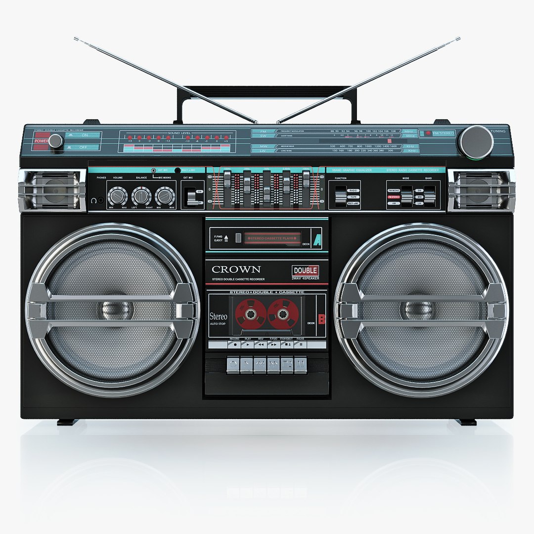 3d Model Of Retro Boombox Sharp Gf-9292