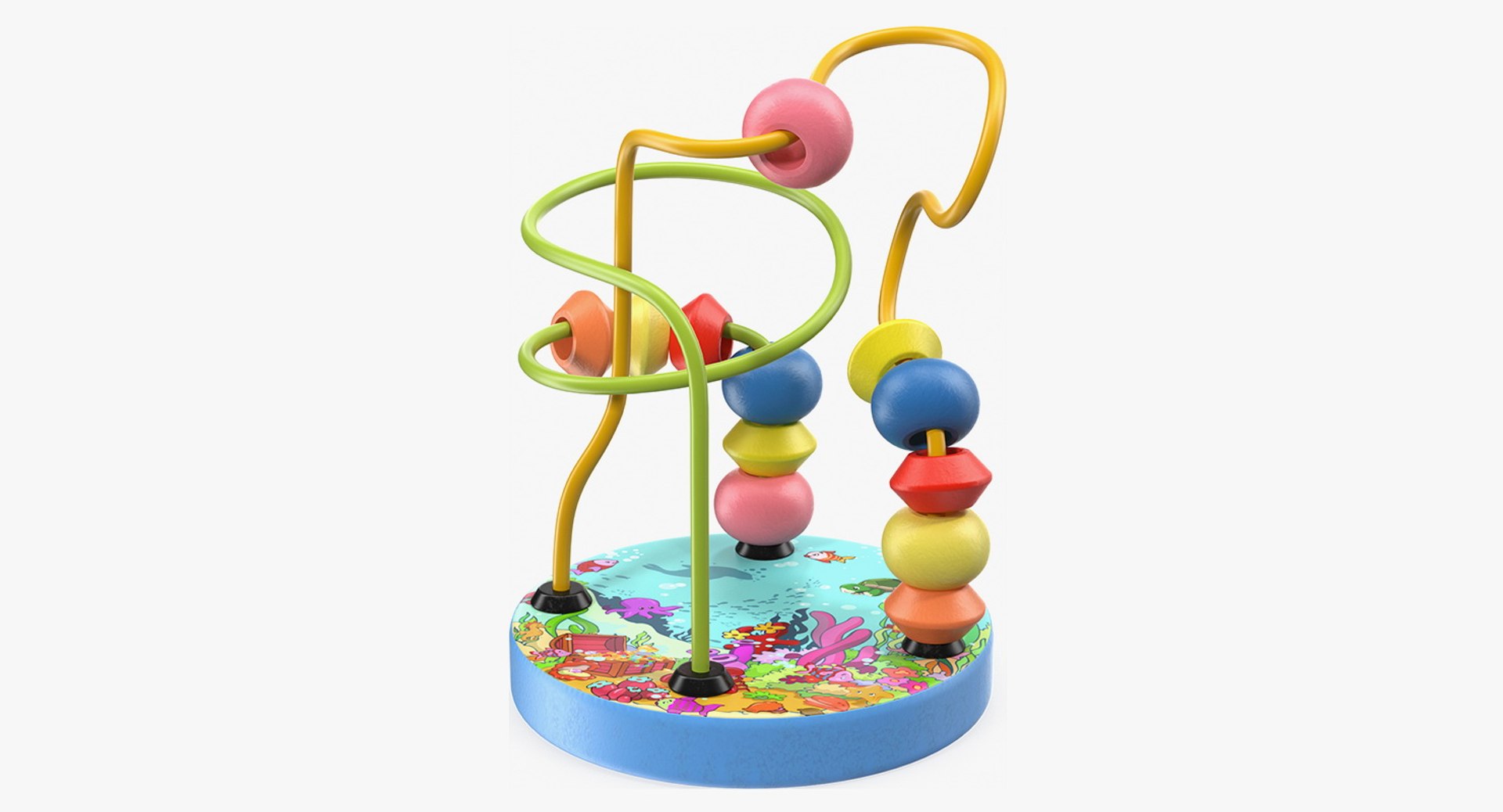 Wooden Cartoon Counting Wire Maze 3D Model 3D model preview