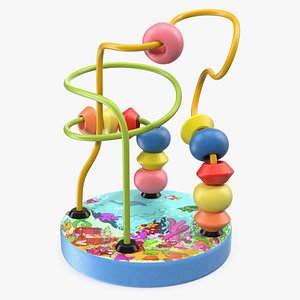 Wooden Cartoon Counting Wire Maze 3D Model