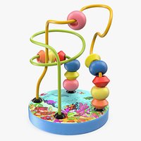 Wooden Cartoon Counting Wire Maze 3D Model