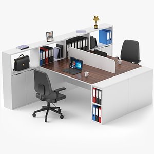 Office Work Station 3D Model