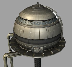 3d model sci-fi water tower